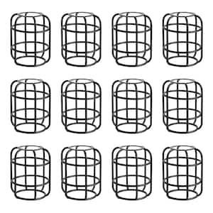 2.75 in. Black Cage Light Bulb Shade for Outdoor String Lights (12-Pack)