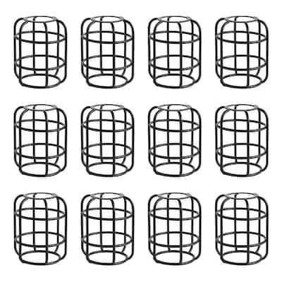 2.75 in. Black Cage Light Bulb Shade for Outdoor String Lights (12-Pack)