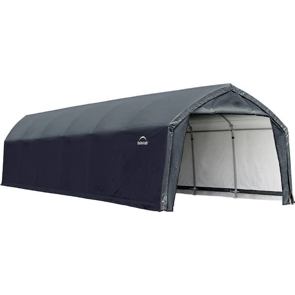 ShelterLogic 12 ft. W x 30 ft. D AccelaFrame HD Shelter Garage in Gray with Innovative Rib and Quick-Assembly System