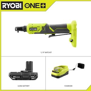 ONE+ 18V Cordless 1/4 in. 4-Position Ratchet with 2.0 Ah Battery and Charger