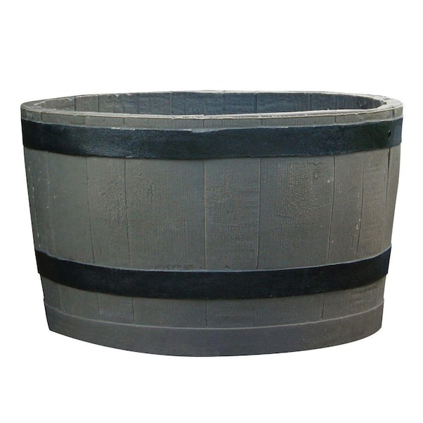 RTS Home Accents Barrel with Black Stripes Planter