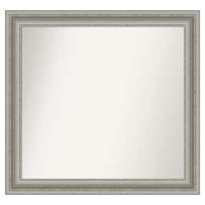 Parlor Silver 37.5 in. x 35.5 in. Cusom Non-Beveled Framed Bathroom Vanity Wall Mirror