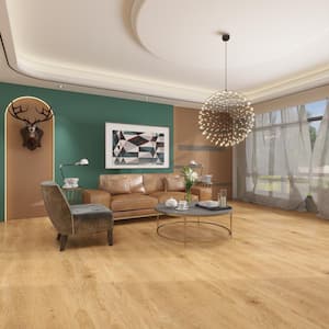 Golden Wheat Oak 20 MIL x 9 in. W x 60 in. L Click Lock Waterproof Luxury Vinyl Plank Flooring (806.4 sqft/pallet)