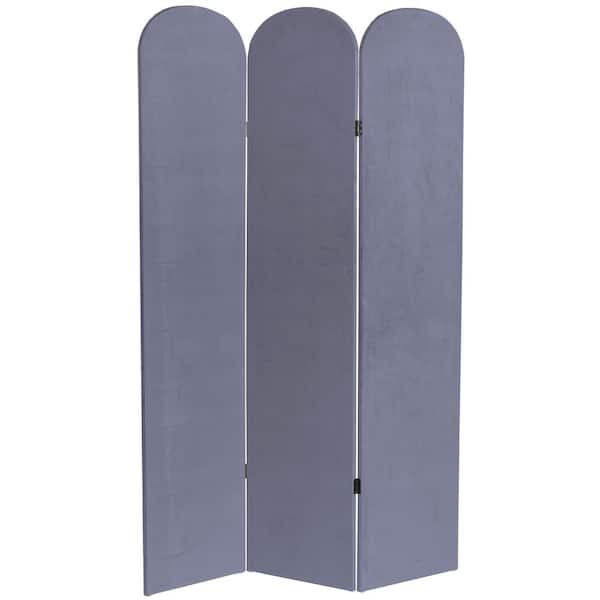 Oriental Furniture 6 ft. Lilac 3-Panel Classic Arch Velvet Room Divider