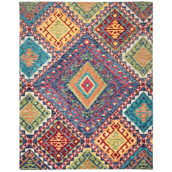 SAFAVIEH Aspen Blue/Multi 10 ft. x 14 ft. Geometric Area Rug