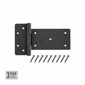 6 in. x 4 in. Matte Black Rust Defender Gate Tee Hinge