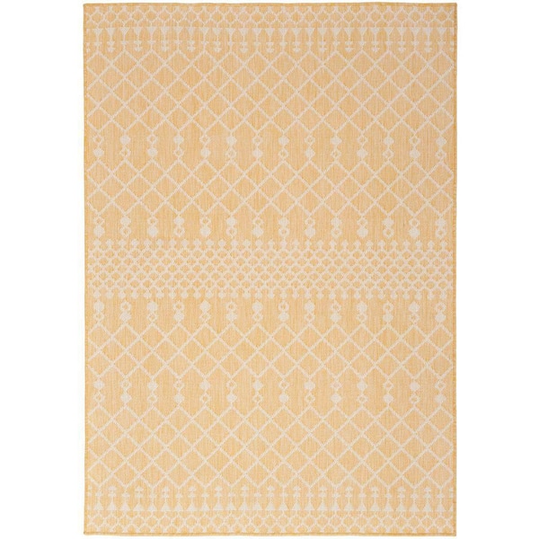 Nourison Positano Yellow 4 ft. x 6 ft. Moroccan Contemporary Area Rug