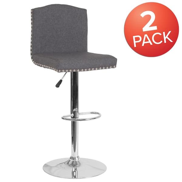 Carnegy Avenue 46.5 in. Dark Gray Fabric Bar Stool (Set of 2)