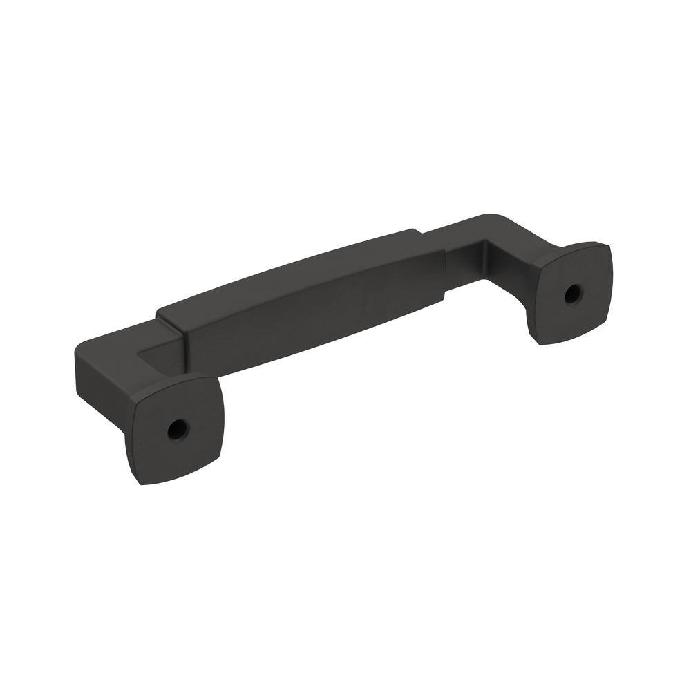 Matte Black 3-3/4" Zinc Cabinet Drawer Pull