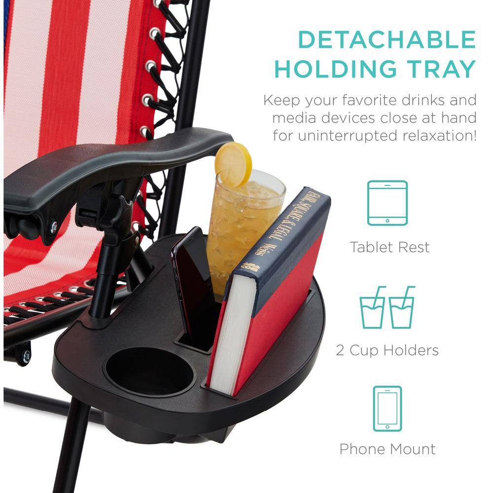 American Flag Zero Gravity Reclining Lounger with Cushions and Arms