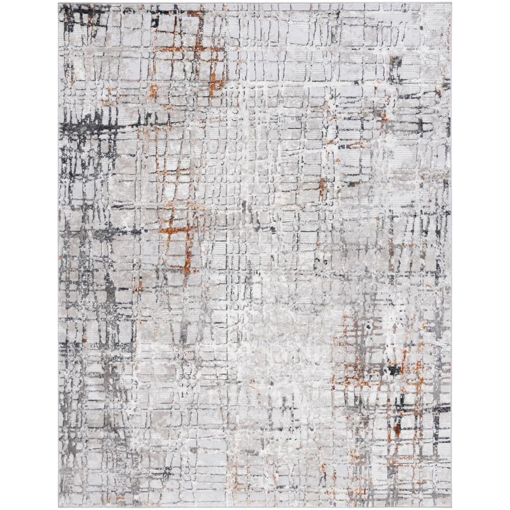 SAFAVIEH Meadow 8 ft. x 10 ft. Light Gray/Dark Gray Distressed Abstract ...