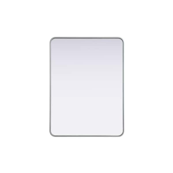 Unbranded Timeless Home Silver 30 in. W x 40 in. H Contour Wall Mirror