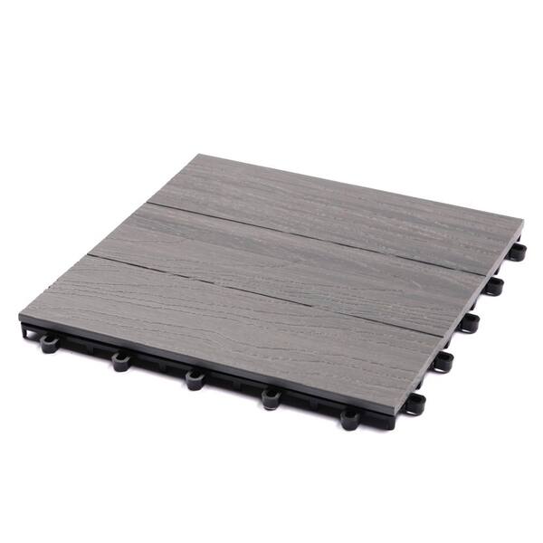 Veranda 1 ft. x 1 ft. Elite Panama Gray Composite Deck Tiles (6-Pack)