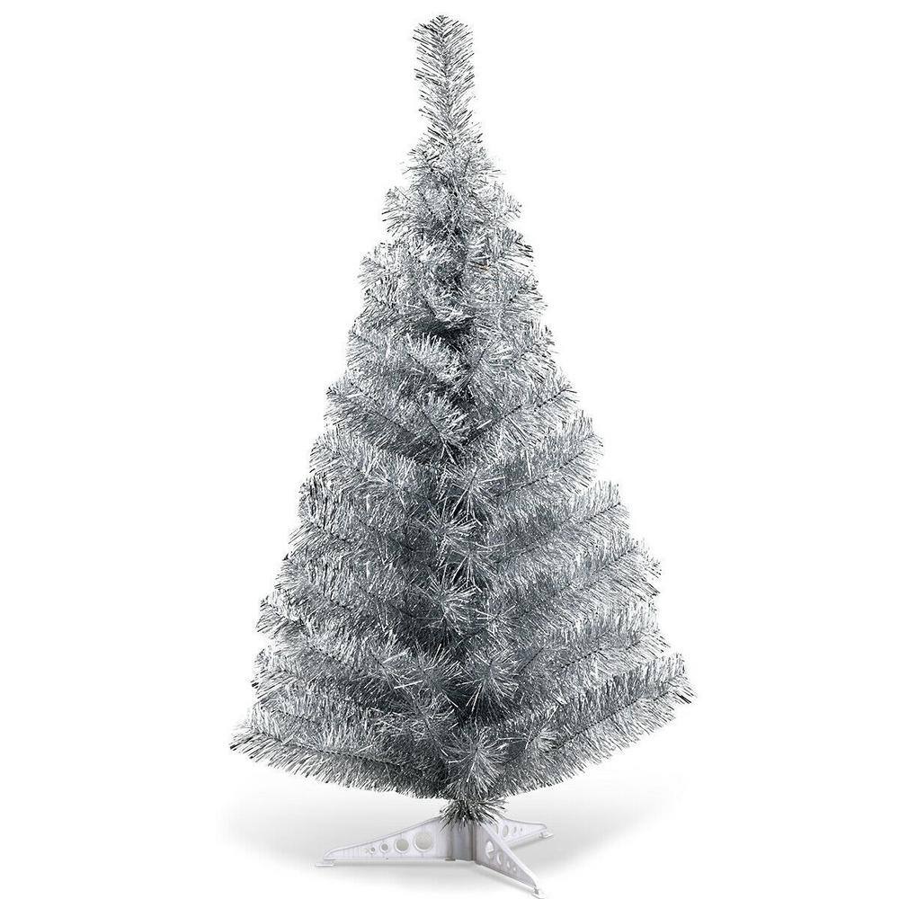 ANGELES HOME 3 ft. Silver Tinsel Artificial Christmas Tree M228CM105