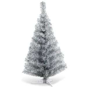 3 ft. Silver Tinsel Artificial Christmas Tree