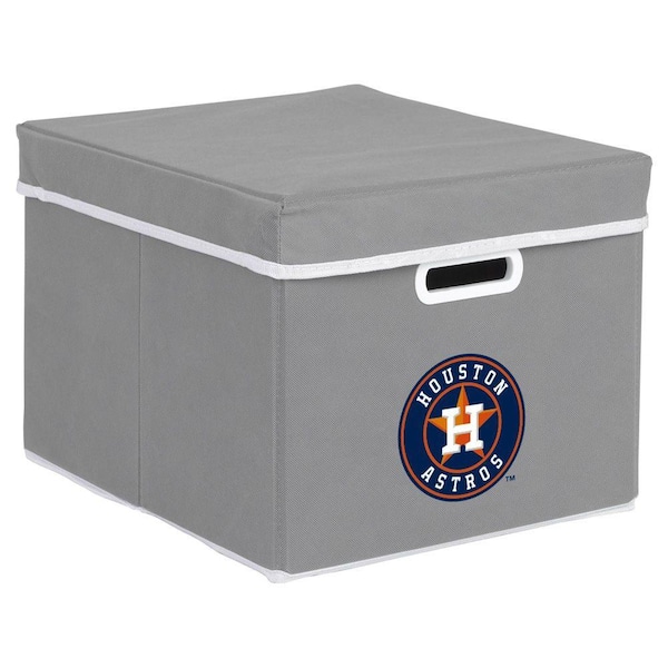 MyOwnersBox MLB STACKITS Houston Astros 12 in. x 10 in. x 15 in. Stackable Grey Fabric Storage Cube