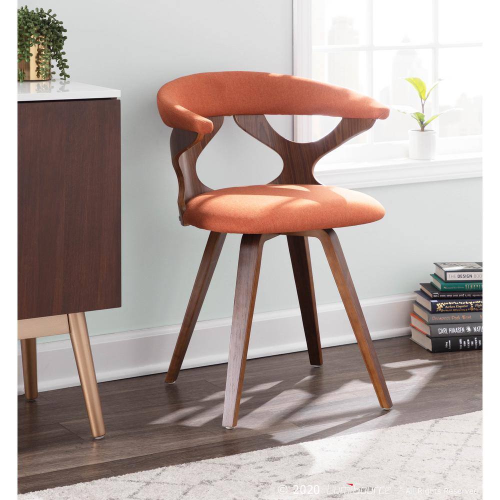 Gardenia Orange Mid-Century Modern Swivel Dining Chair