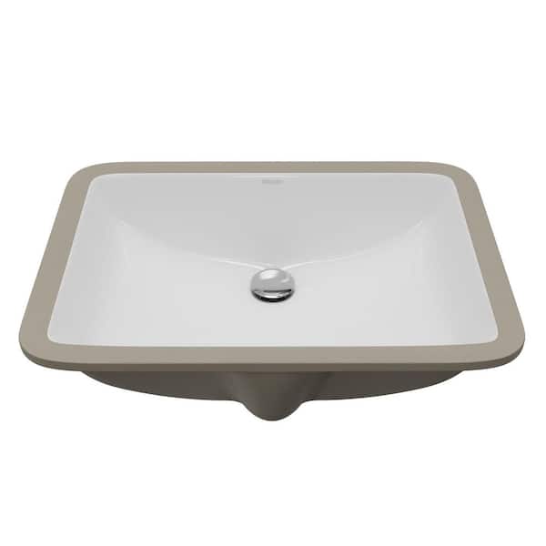 Valera 21 in. x 14-1/2 in. Rectangular Undermount Vitreous China Bathroom Sink in White