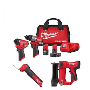 M12 FUEL 12-Volt Cordless Hammer Drill and Impact Driver with M12 23-Gauge Pin Nailer and M12 FUEL Multi-Tool Combo Kit