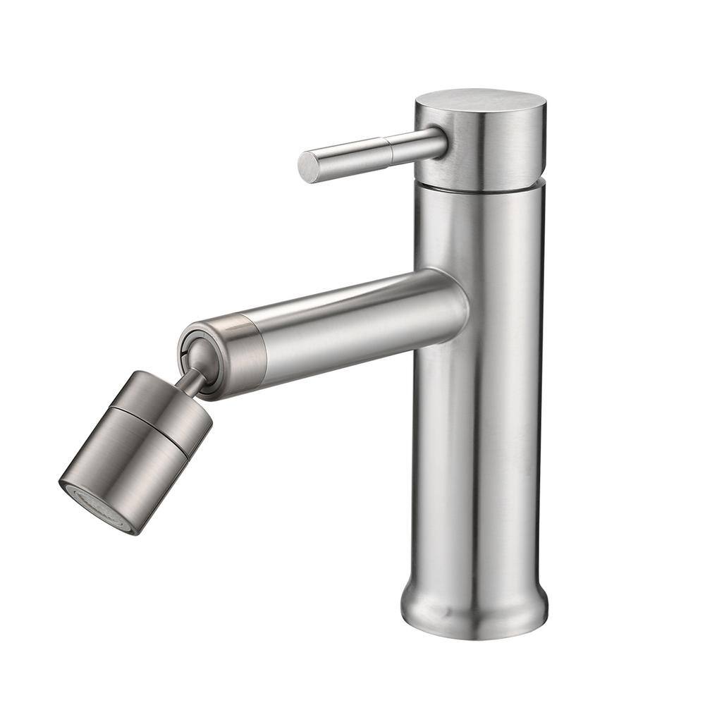 Single Handle Single Hole Bathroom Faucet with 360-Degree Rotating Aerator 