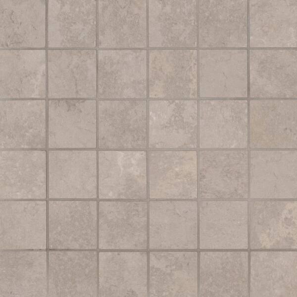 MSI Take Home Tile Sample - Tempest Grey 4 in. x 4 in. Matte Ceramic Mesh-Mounted Mosaic Tile