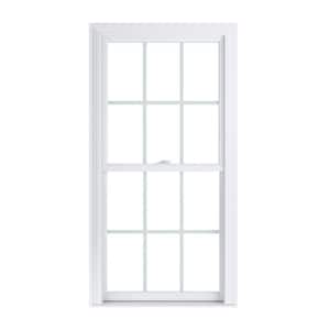 27.75 in. x 53.25 in. 70 Pro Series White Double Hung Low-E Argon Glass Vinyl Replacement Window with Grids, Screen Incl