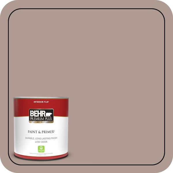 BEHR PREMIUM PLUS 1 qt. #N170-4 Coffee with Cream Flat Low Odor Interior Paint & Primer