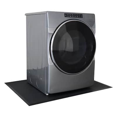36 in. x 48 in. Black Rubber Washer and Dryer Mat