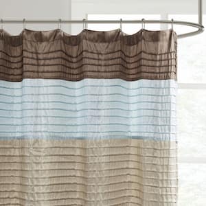 Amherst Blue 72 in. Faux Silk Shower Curtain