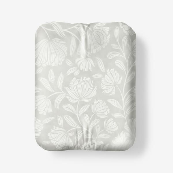 The Company Store Legends Hotel Maytime Wrinkle-Free Light Gray Sateen King Fitted Sheet