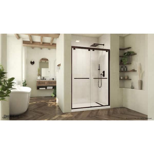 DreamLine Abbey 50 - 54 in. W x 76 in. H Frameless Sliding Shower Door in Oil Rubbed Bronze