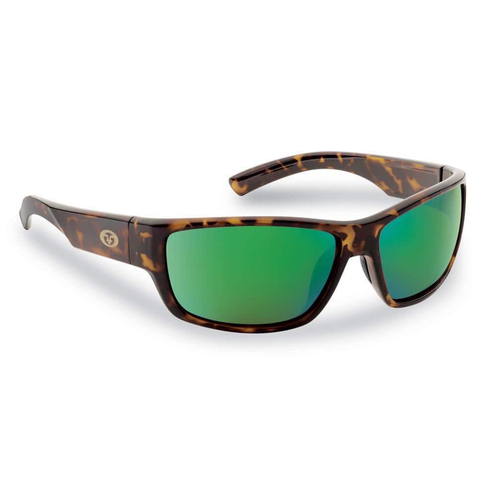 Flying Fisherman Matecumbe Polarized Sunglasses Tortoise Frame with Amber Green Mirror Lens