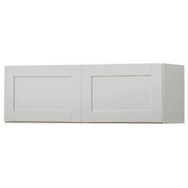 Hampton Bay Westfield Feather White Wood Shaker Stock Assembled Wall ...