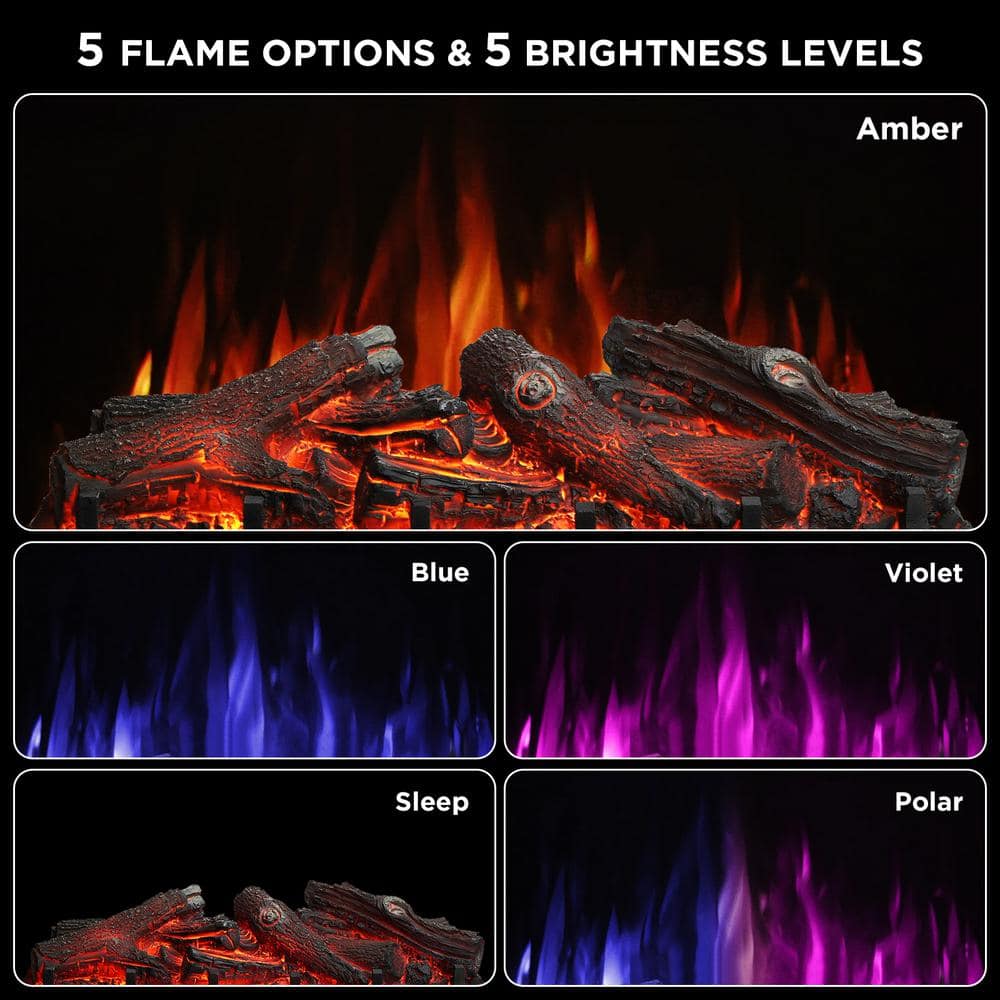 Bronze 26" WiFi Infrared Quartz Electric Fireplace Log Heater