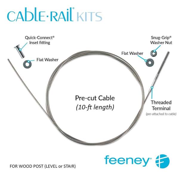 Feeney 10 ft. Stainless Steel Cable Assembly Kit for Cable Railing System