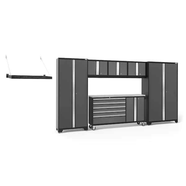 NewAge Products Bold Series 6-Piece 24-Gauge Welded Steel Garage Storage System in Gray (144 in. W x 77 in. H x 18 in. D)