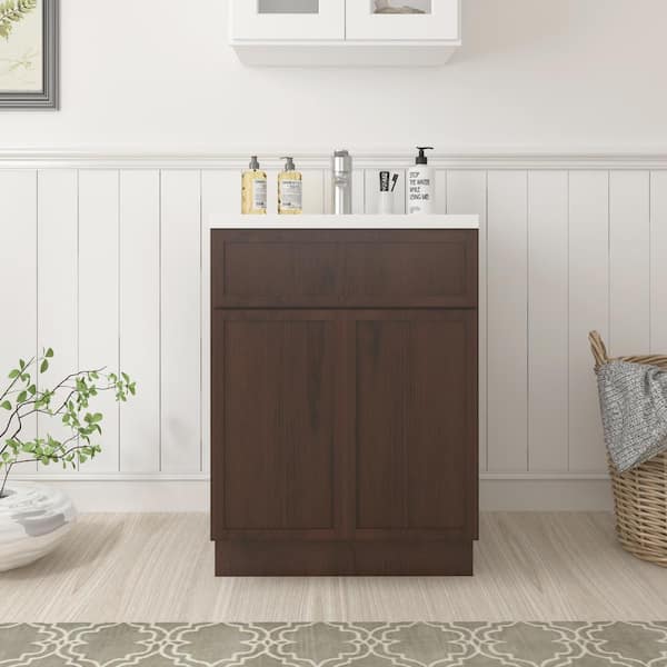 Vanity Art 24 in. W. x 21 in. D x 32.5 in. H 2-Doors Bath Vanity Cabinet without Top in Brown