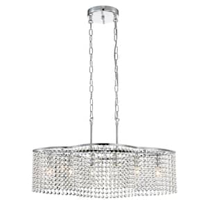 Parnas 6-Light Chrome Chandelier for Kitchen Island, Dining Room with No Bulbs Included