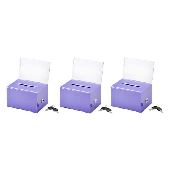 AdirOffice Acrylic Locking Suggestion Box with Message Display (3-Pack)