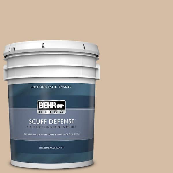 BEHR ULTRA 5 gal. Home Decorators Collection #HDC-MD-12 Tiramisu Cream Extra Durable Satin Enamel Interior Paint & Primer