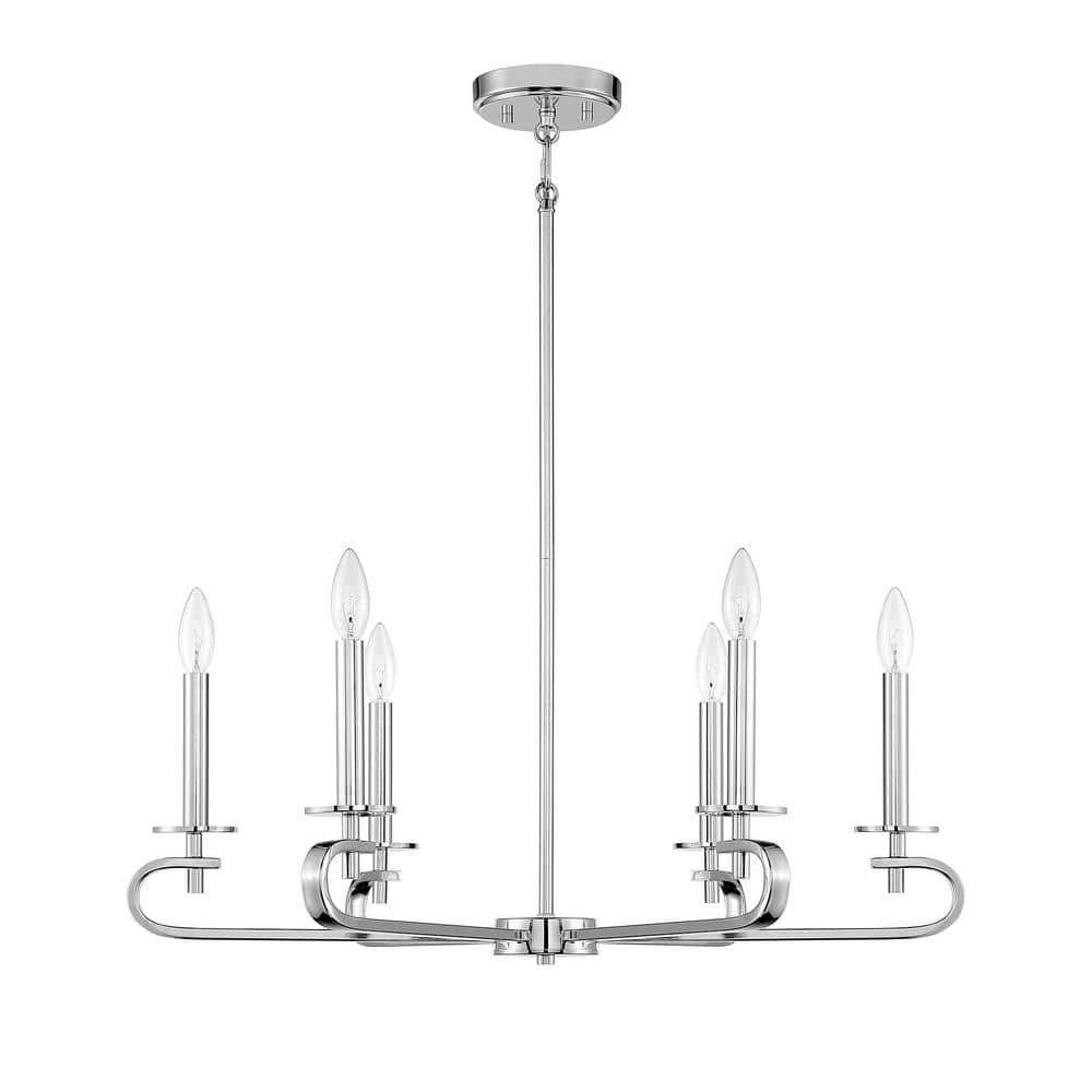 Torino Polished Nickel 6-Light Candle Chandelier