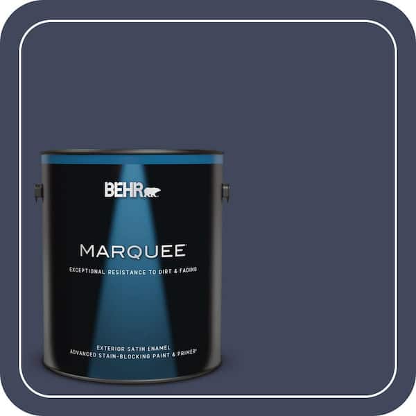 BEHR MARQUEE 1 gal. #S530-7 Dark Navy Satin Enamel Exterior Paint & Primer