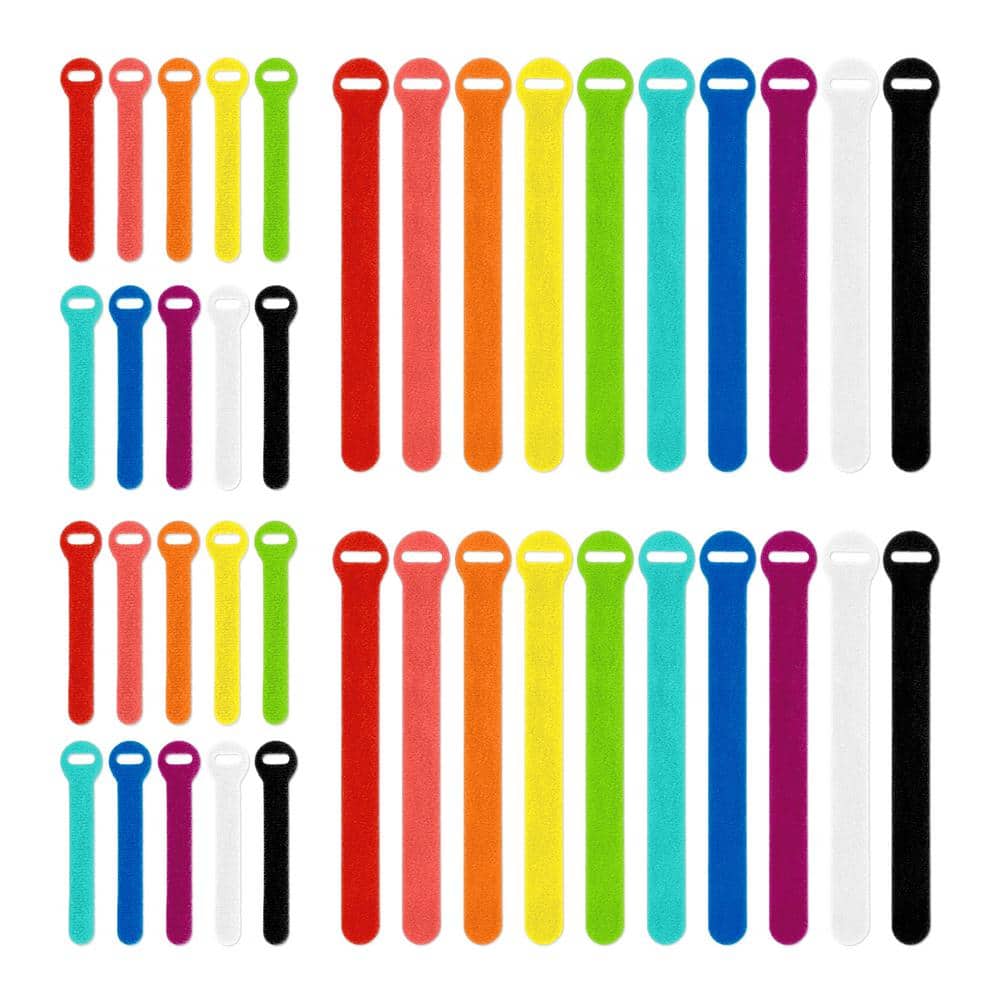 Wrap-It 40pk 5 and 8 Storage Self-Gripping Cable Ties Multicolor