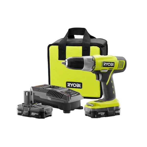 RYOBI 18-Volt ONE+ 1/2 in. Cordless Lithium-Ion Drill/Driver Kit with 2 Battery
