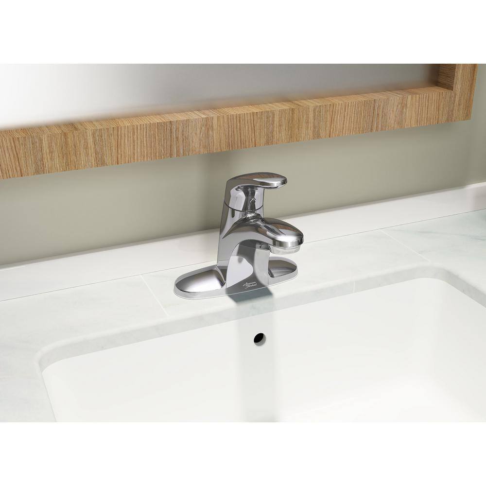 Polished Chrome Single-Handle Centerset Bathroom Faucet