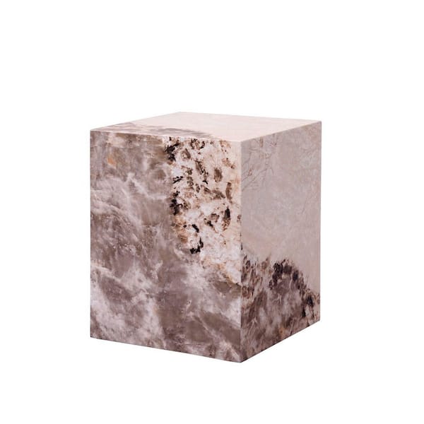 16 in. Pink Square MDF End Table with Modern Home Utility Stand