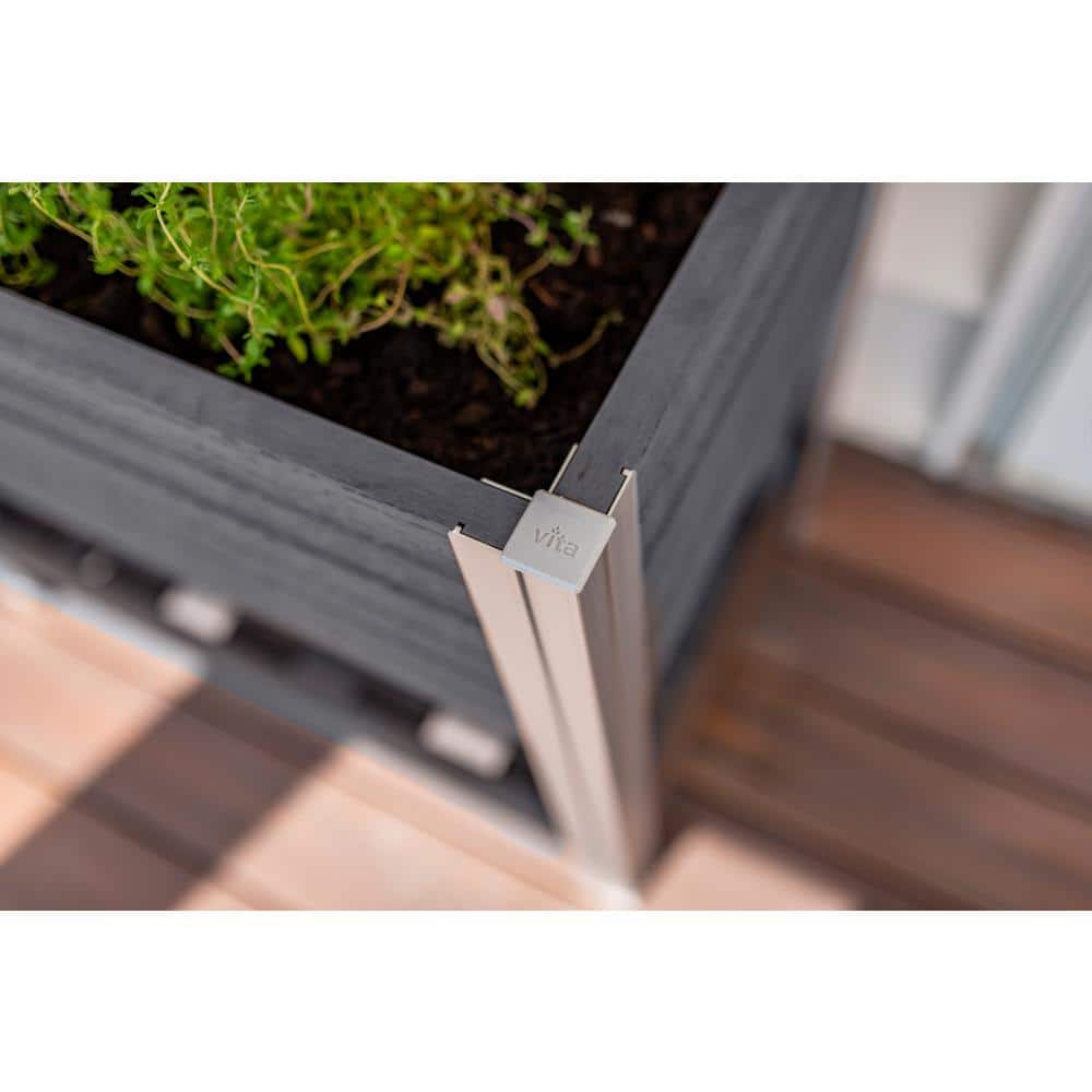 Slate Gray Elevated Vinyl Herb Garden Planter