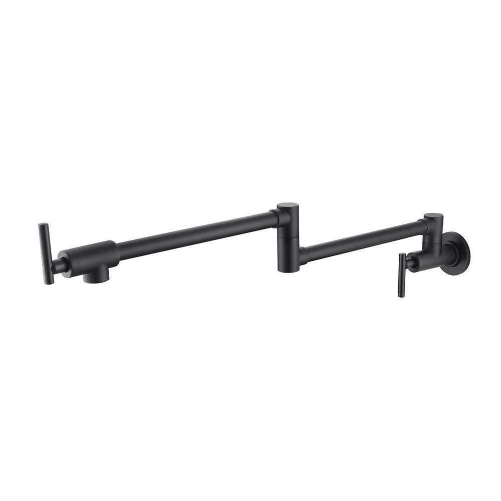 Wall Mounted Pot Filler with DoubleHandle in Matte Black GLTH8046MB The Home Depot