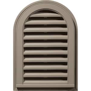 14 in. x 22 in. Round Top Plastic Built-in Screen Gable Louver Vent #097 Clay