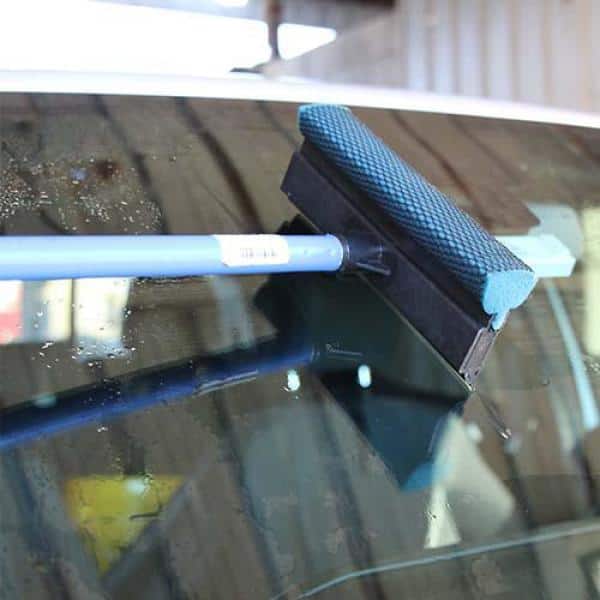 Blue Polypropylene Auto Squeegee Scrubber with Metal Handle